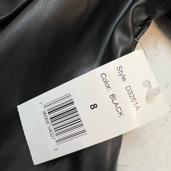 ALEXIA ADMOR Black Jacqueline Edgy Executive Vegan Leather Sheath Dress Size: 8 - Picture 10 of 12
